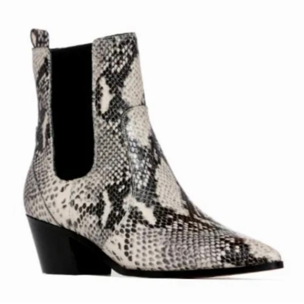 PAIGE Snake Print Ankle Boots - Picture 2 of 9